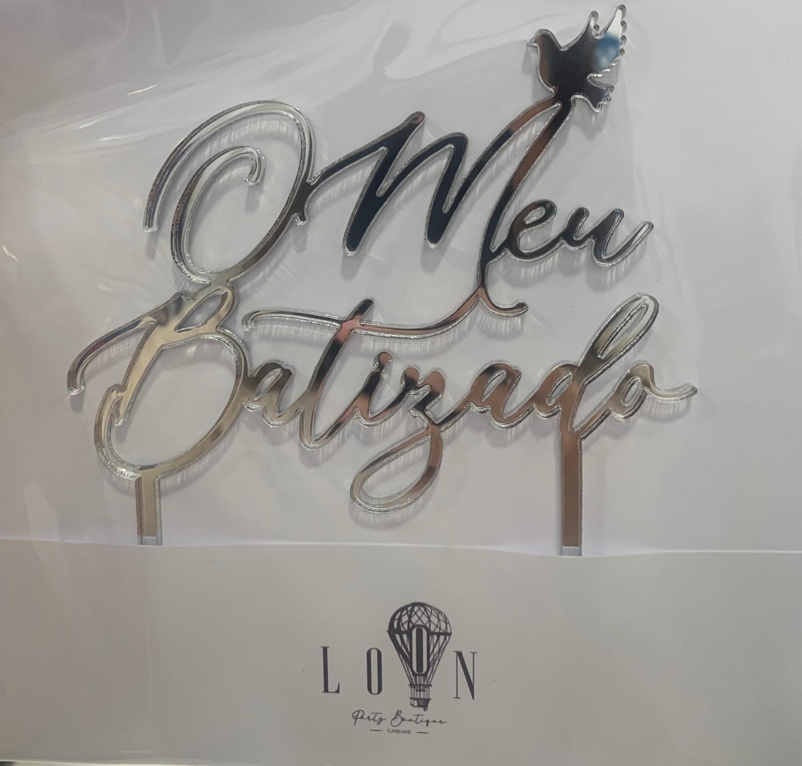 My Silver Baptism Cake Topper