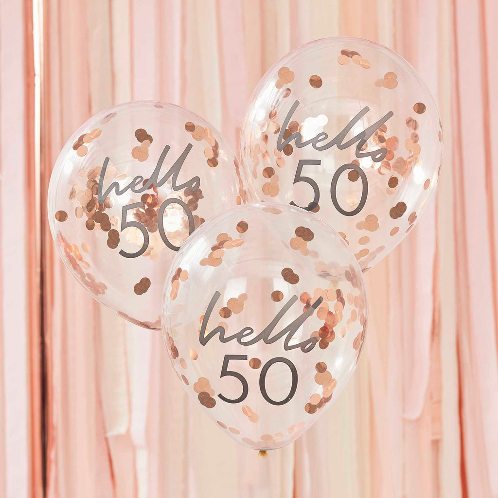 Hello 50 Birthday Balloons