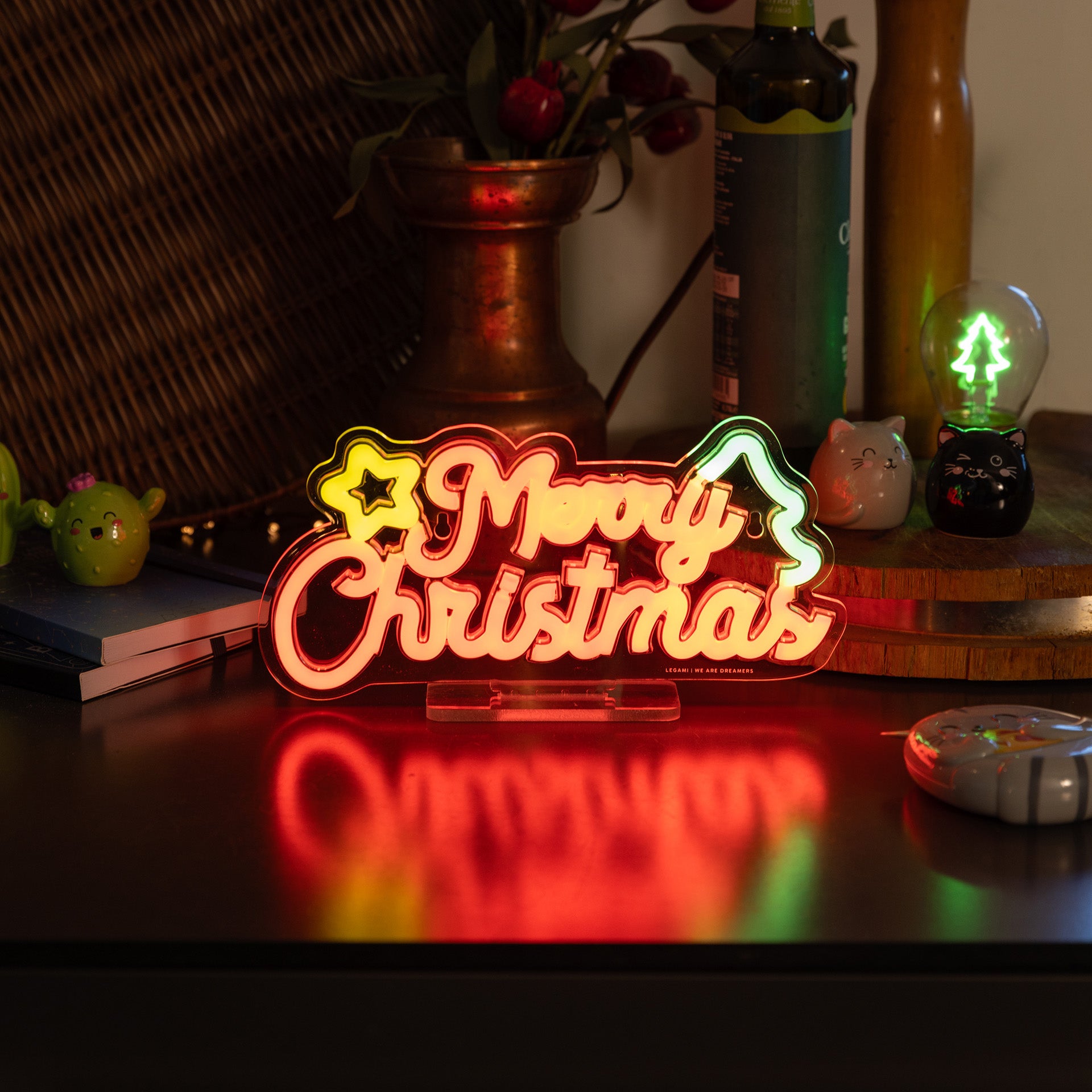 Lâmpada LED com efeito neon - Merry Christmas