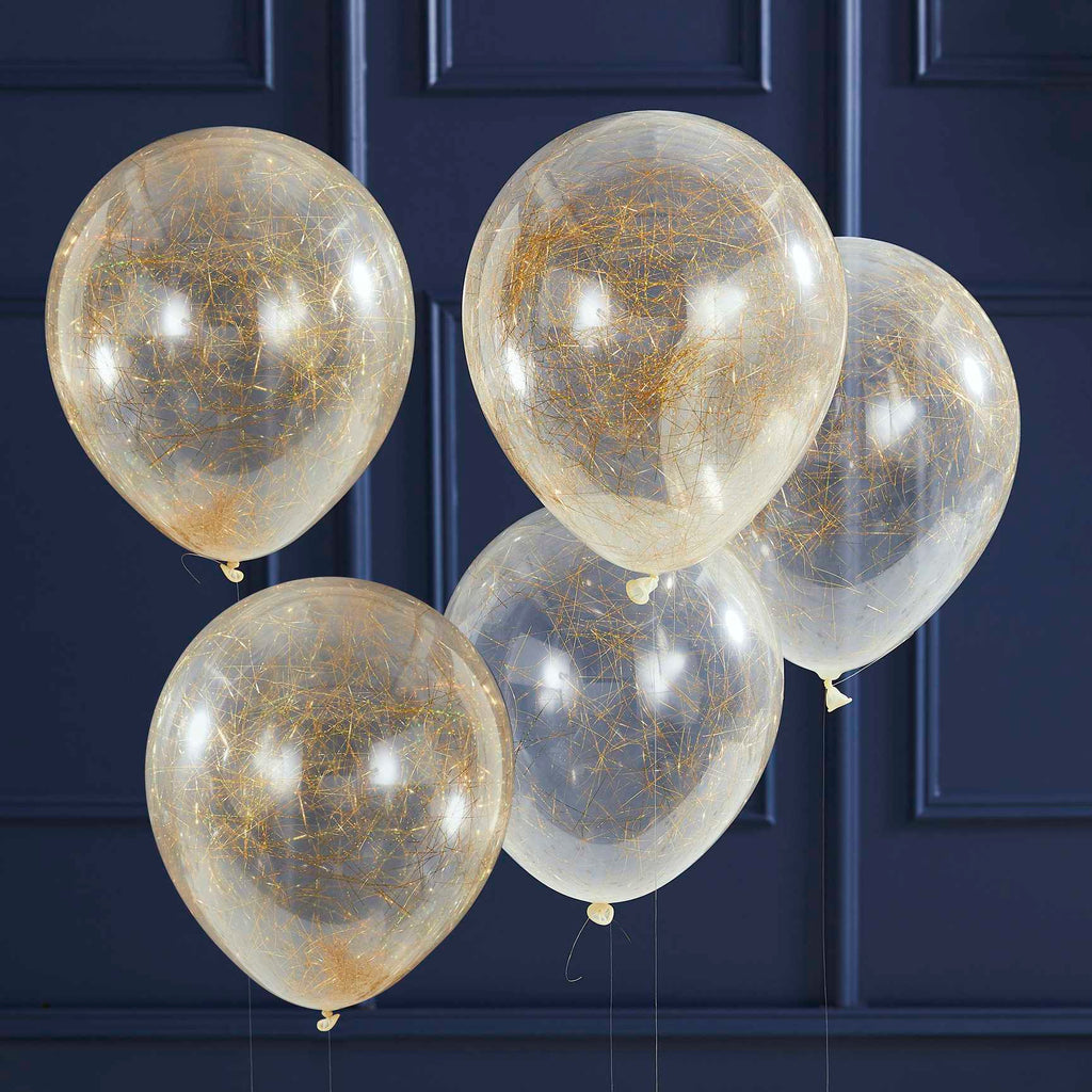 Balões Latex Fios Dourados