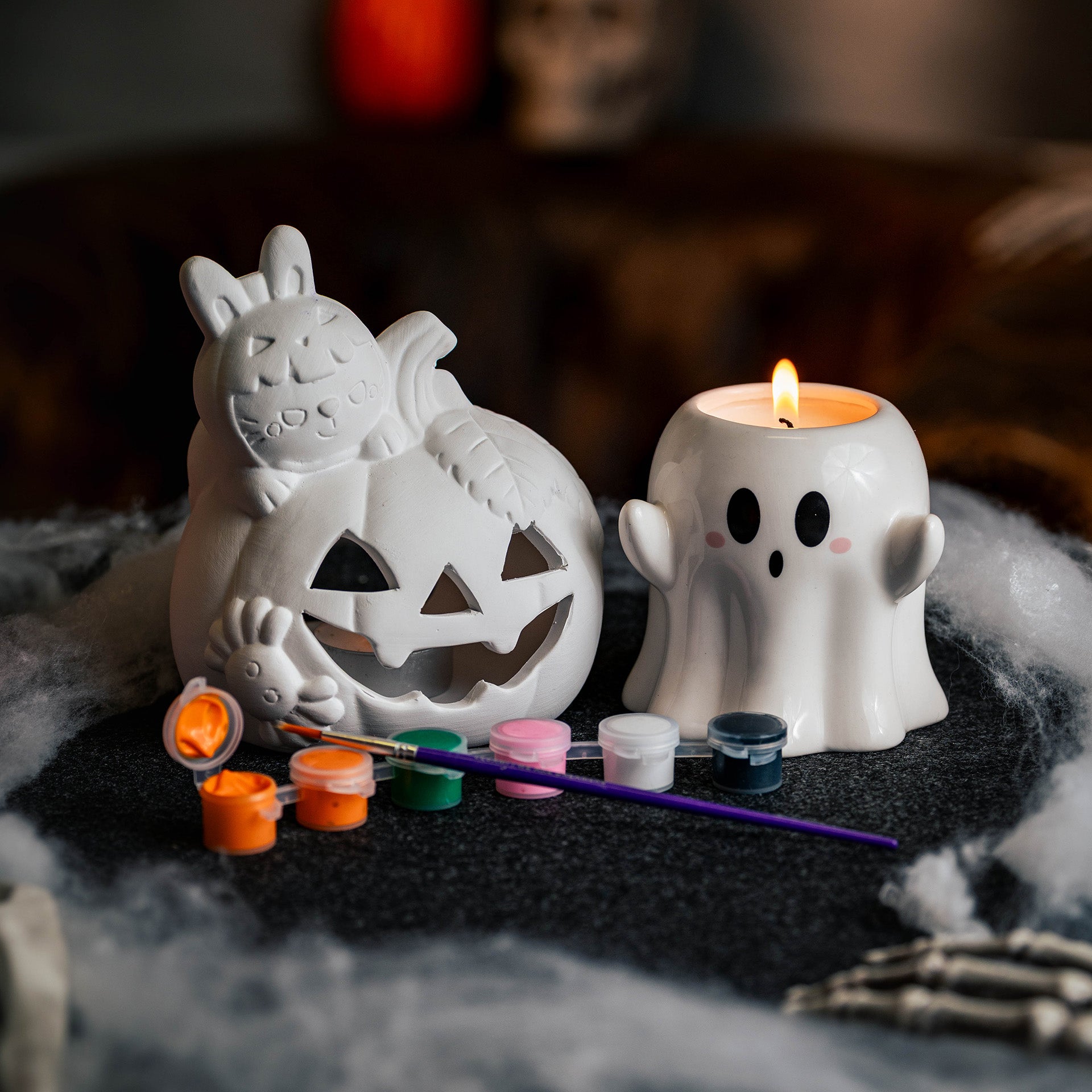 Kit de Decoração de Porta-Velas Halloween