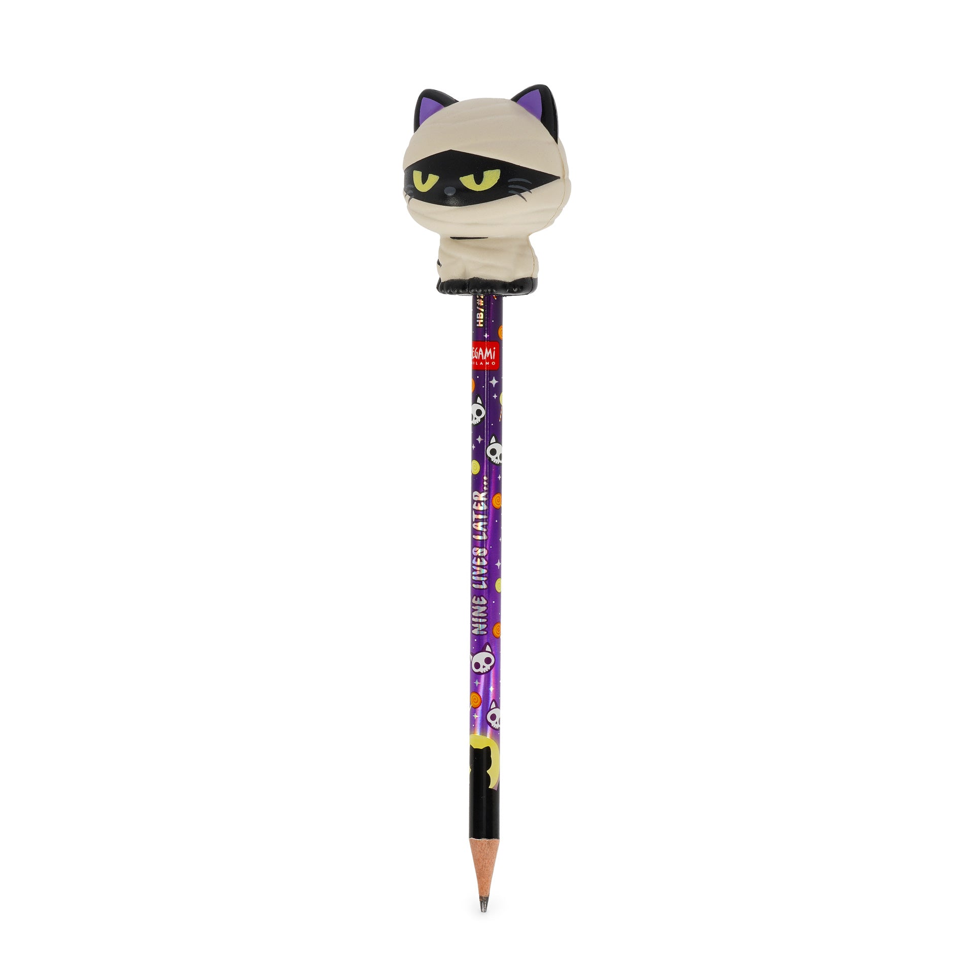 Lápis com Gato Múmia Squishy Halloween