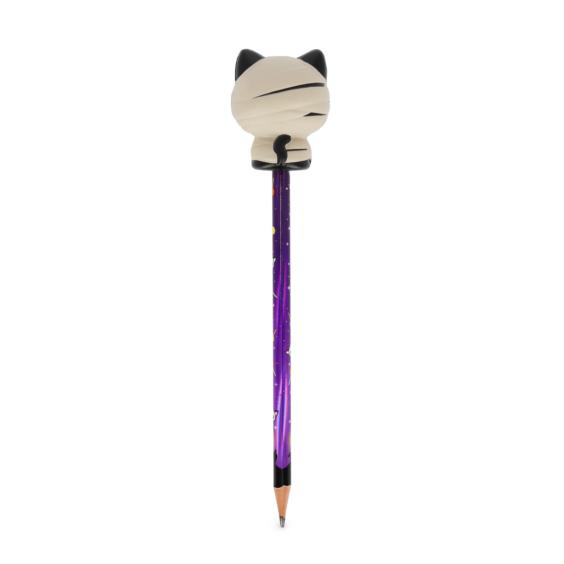 Lápis com Gato Múmia Squishy Halloween