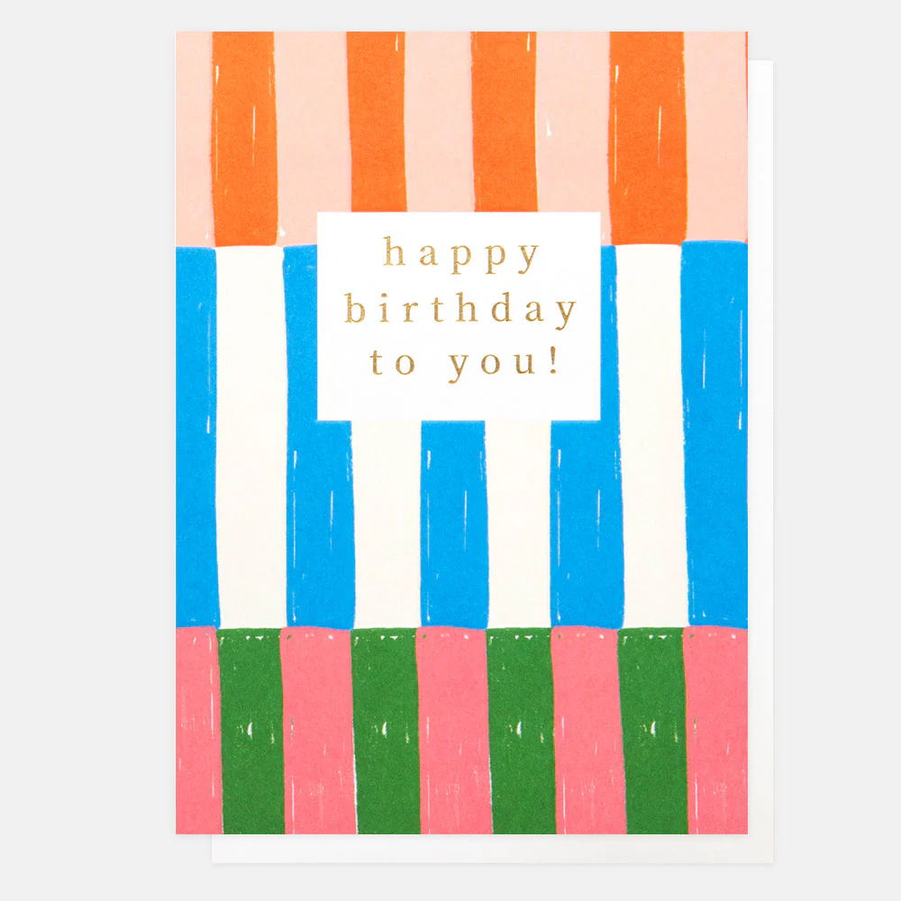 Postal Happy Birthday Multi Stripe