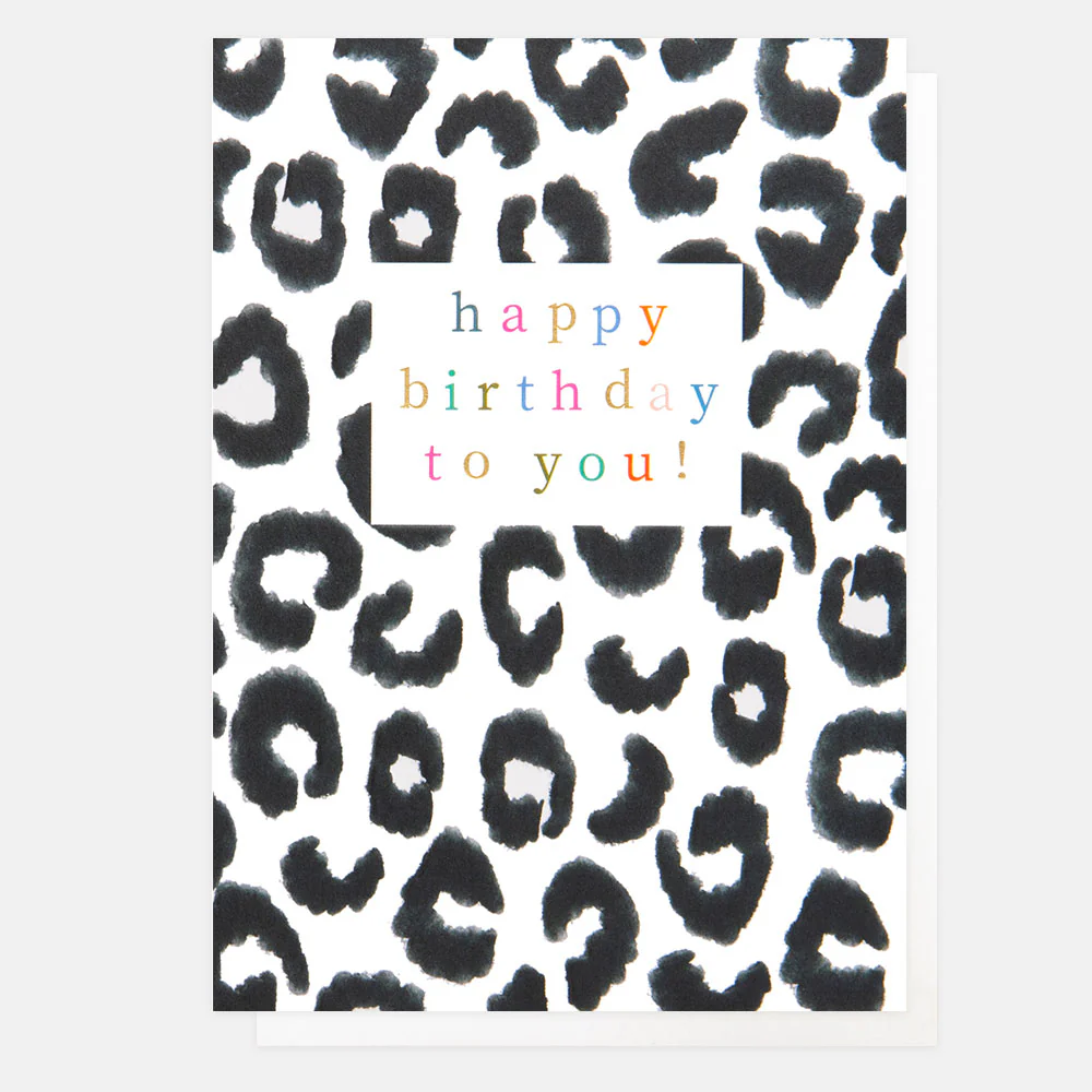 Postal Happy Birthday Leopard Print