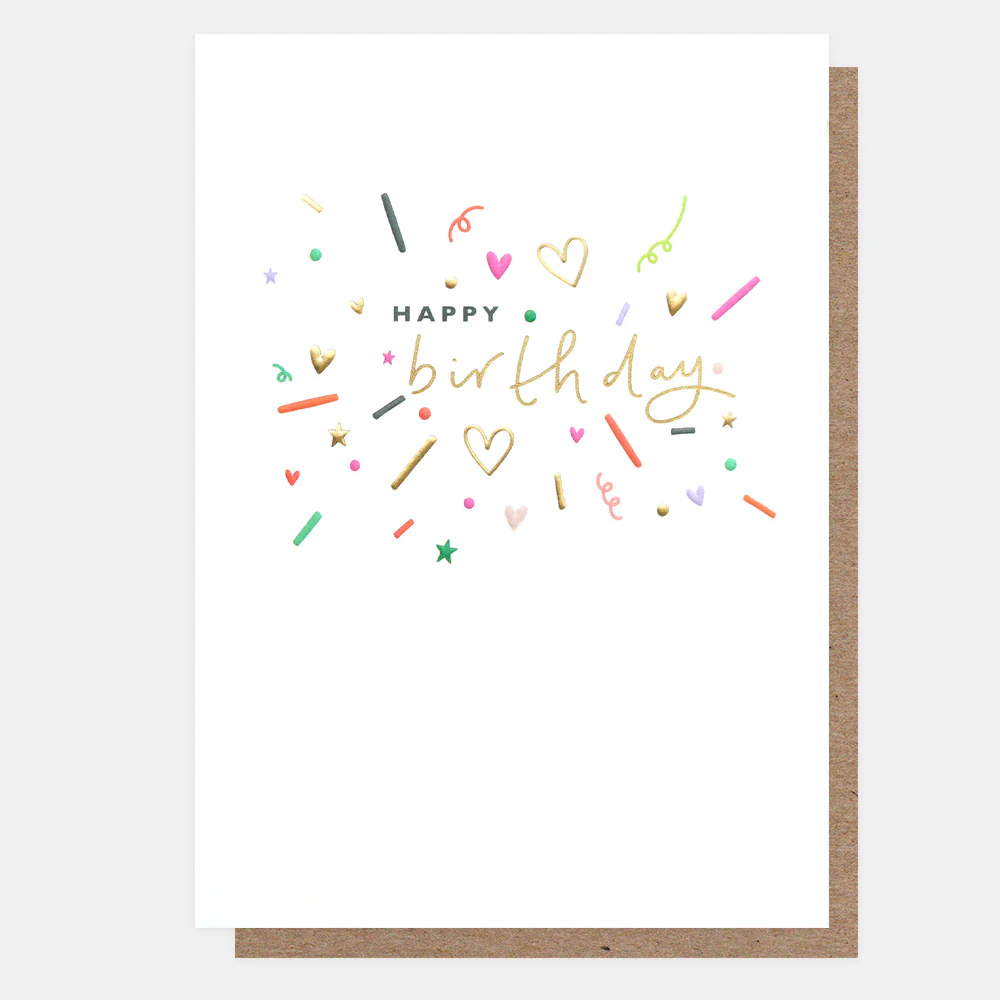 Postal Happy Birthday Colourful Confetti