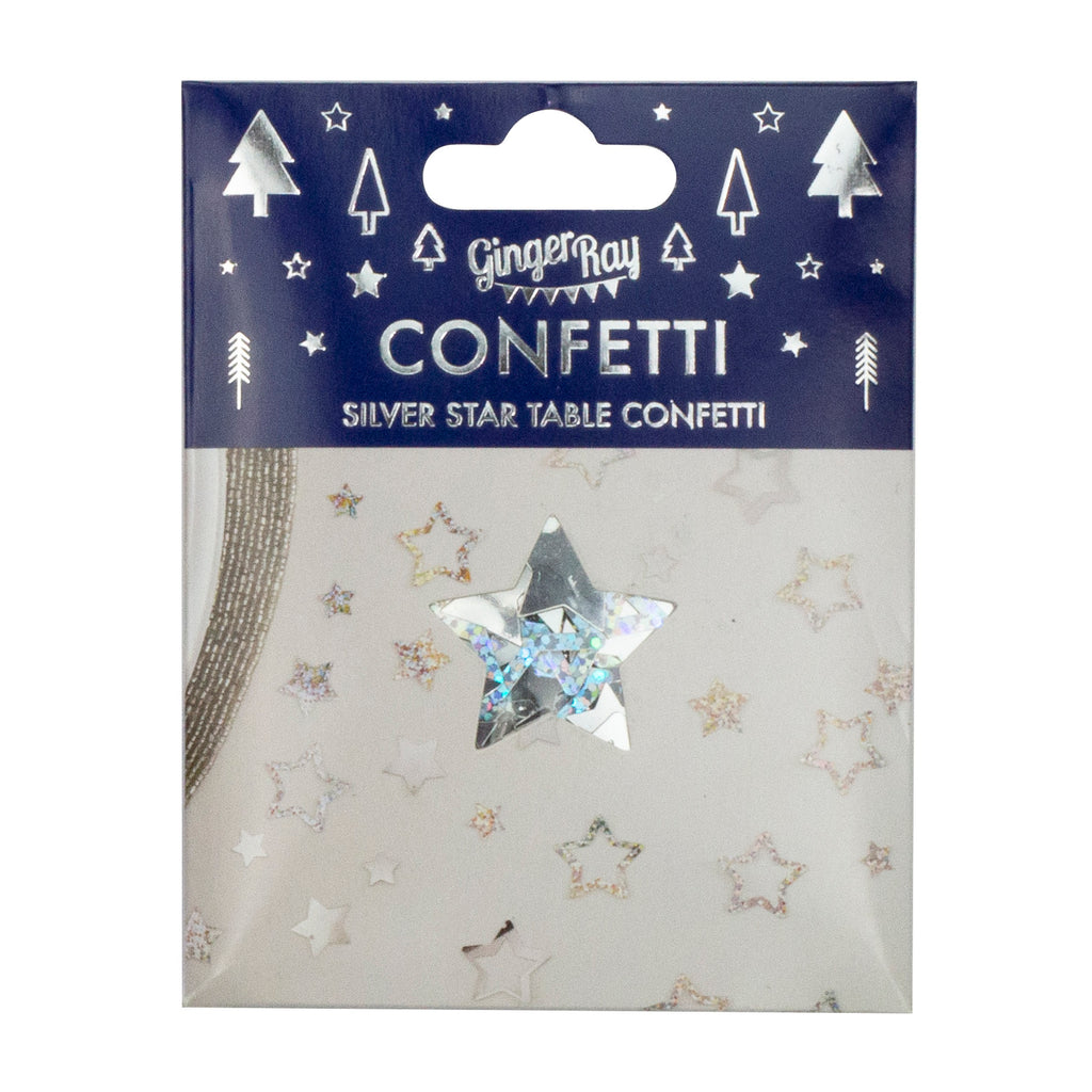 Confettis Estrelas Prateadas Holográficas