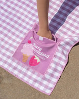 Toalha Infantil Xadrez Rosa