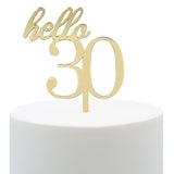 Topper Ouro "Hello 30"