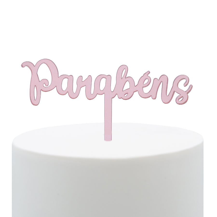 Pink Gold Congratulations Topper