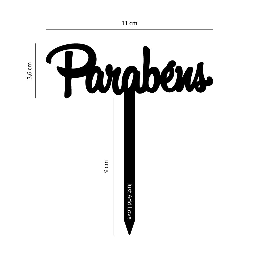 Black Congratulations Topper - Small