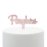 Topper Rosa Gold Parabéns - Pequeno