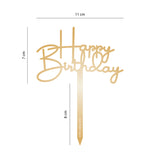 Gold "Happy Birthday" Topper - Small