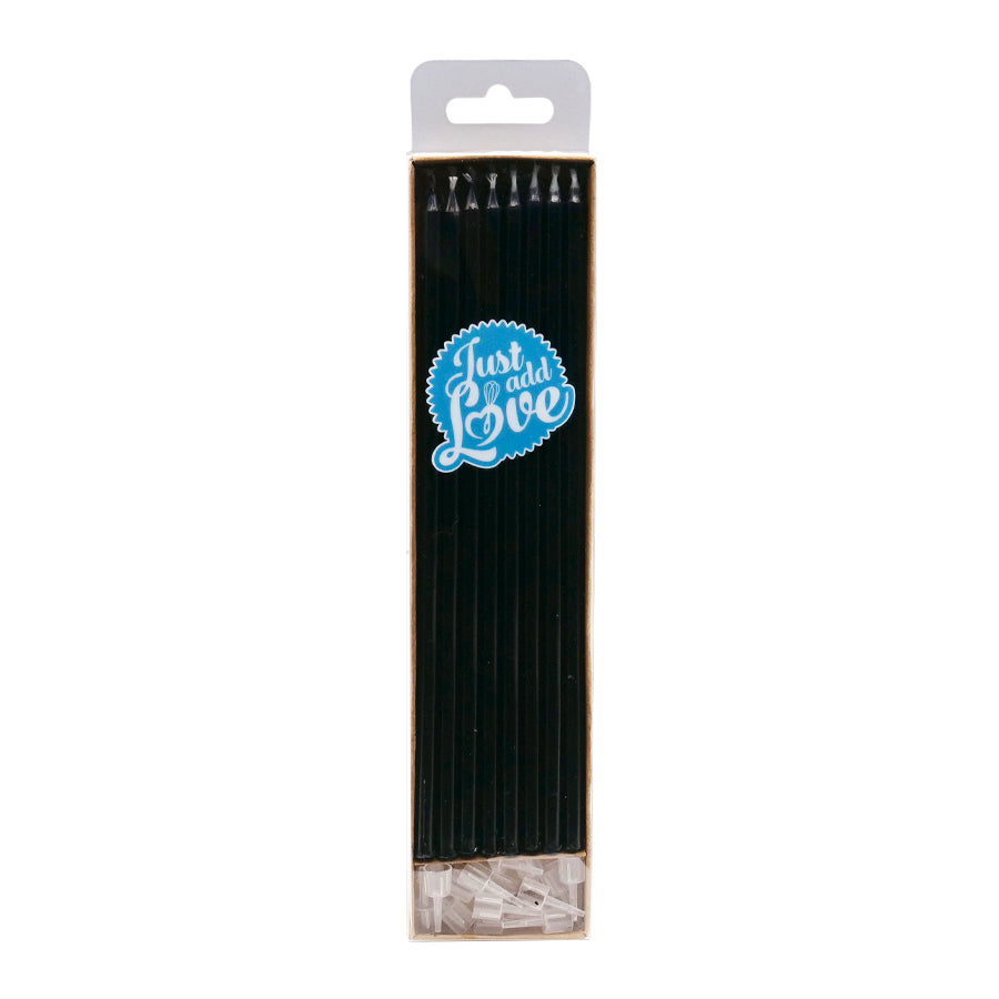 Velas Altas Metalizadas Preto