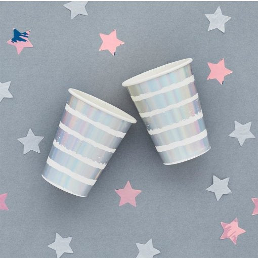 Iridescent Stripe Cups
