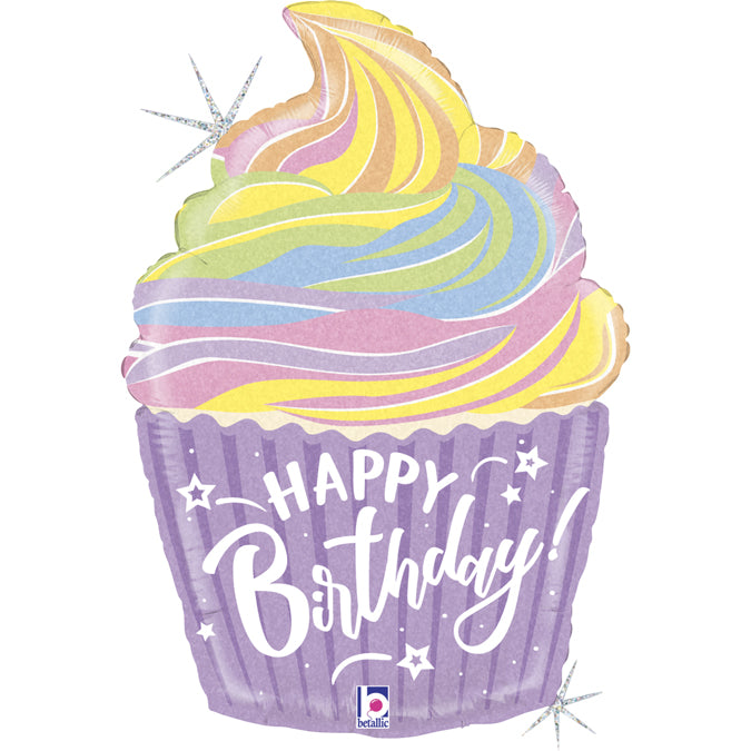 Balão Happy Birthday Cupcake
