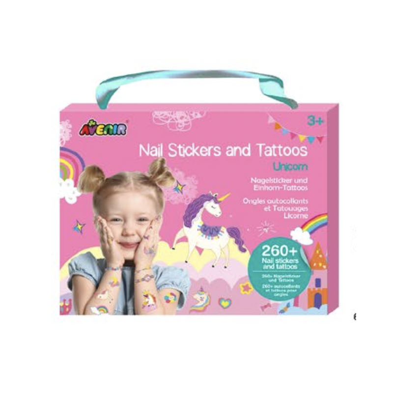 Pack Tatuagens e Autocolantes Unhas - Unicórnio