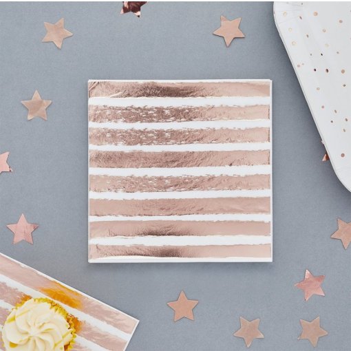 Guardanapos Riscas Rose Gold Foil