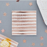 Guardanapos Riscas Rose Gold Foil