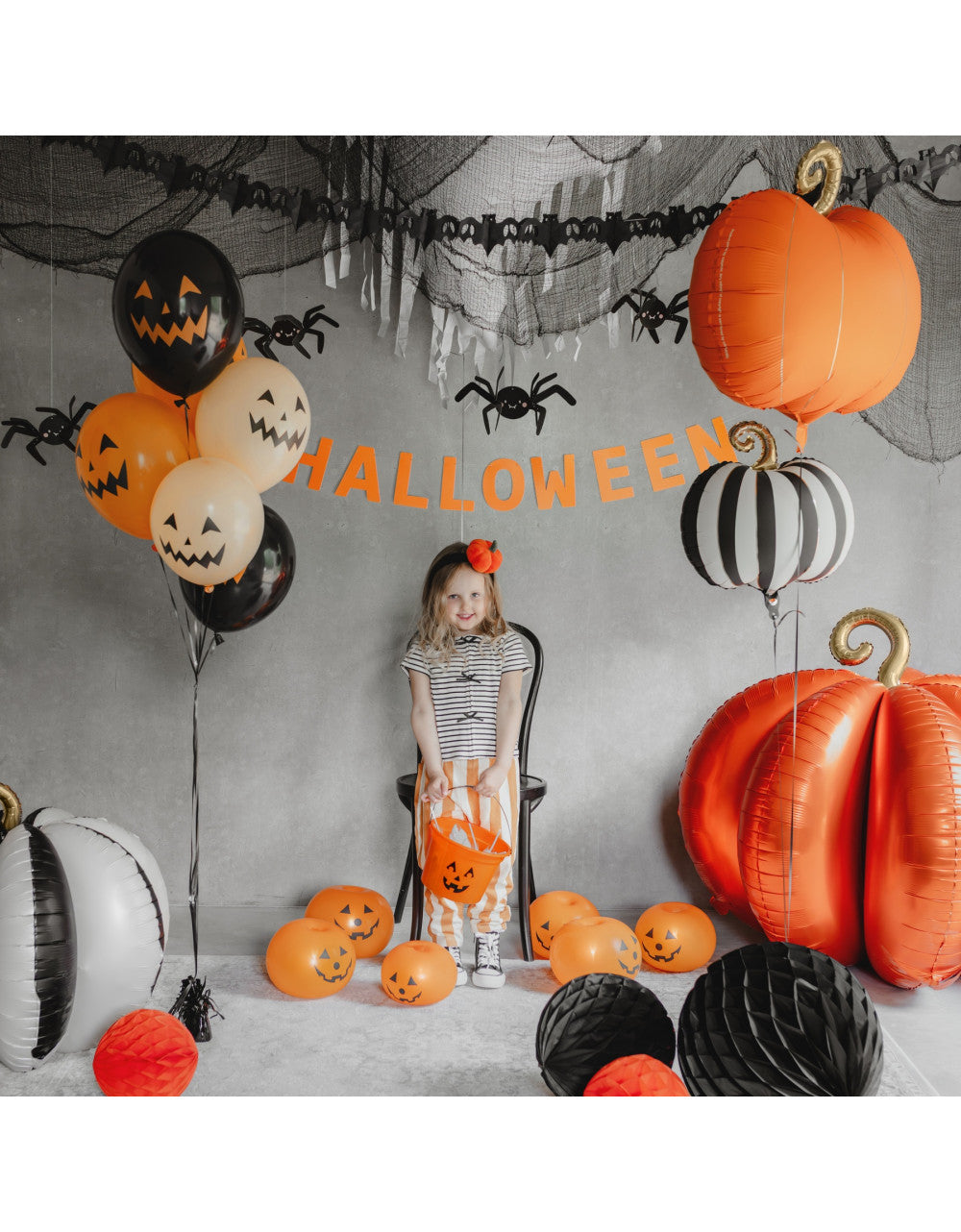 Balão Foil Abóbora Riscas