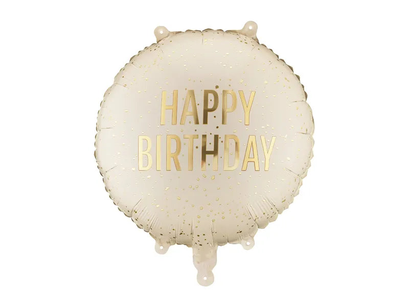 Balão Foil Happy Birthday Creme