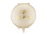 Balão Foil Happy Birthday Creme