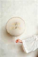 Balão Foil Happy Birthday Creme
