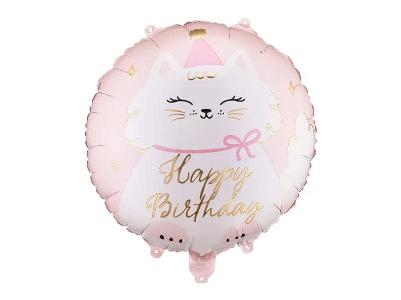 Balão Foil Happy Birthday Gato