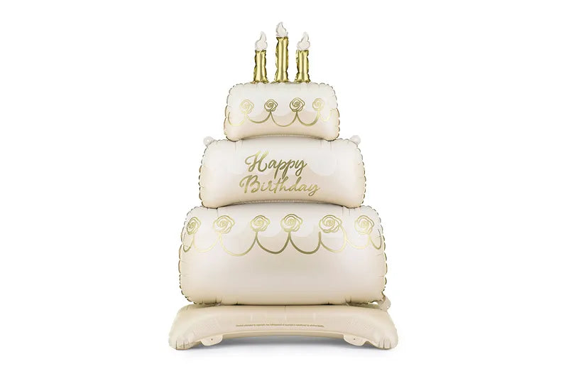 Balão Foil Bolo 'Happy Birthday'