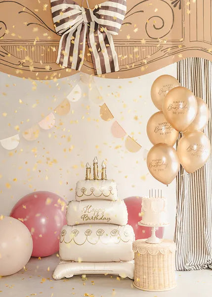 Balão Foil Bolo 'Happy Birthday'