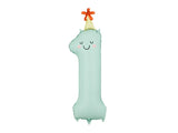 Balão Foil Smile com Chapéu Nº1 Verde Menta