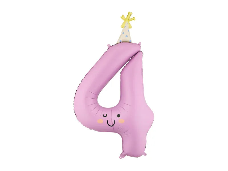 Balão Foil Smile com Chapéu Nº4 Lilás