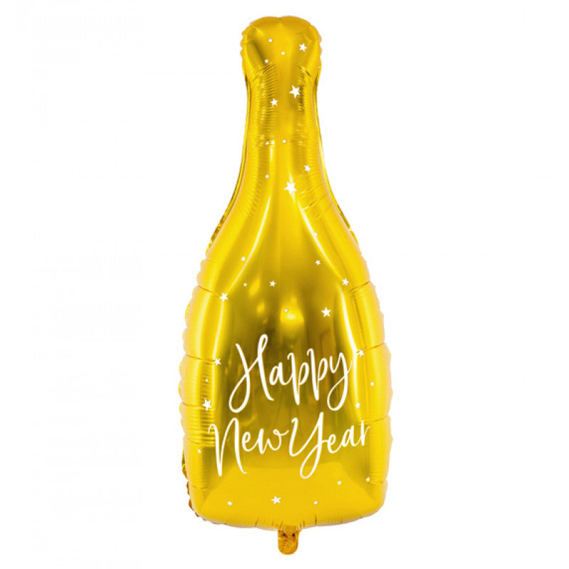 Balão Foil Garrafa Happy New Year Dourada