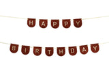 Grinalda Happy Birthday Feltro Castanha & Dourado Glitter