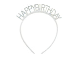 Bandolete Happy Birthday Prateada com Pérolas