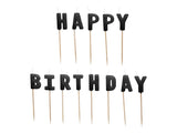 Velas Happy Birthday Pretas
