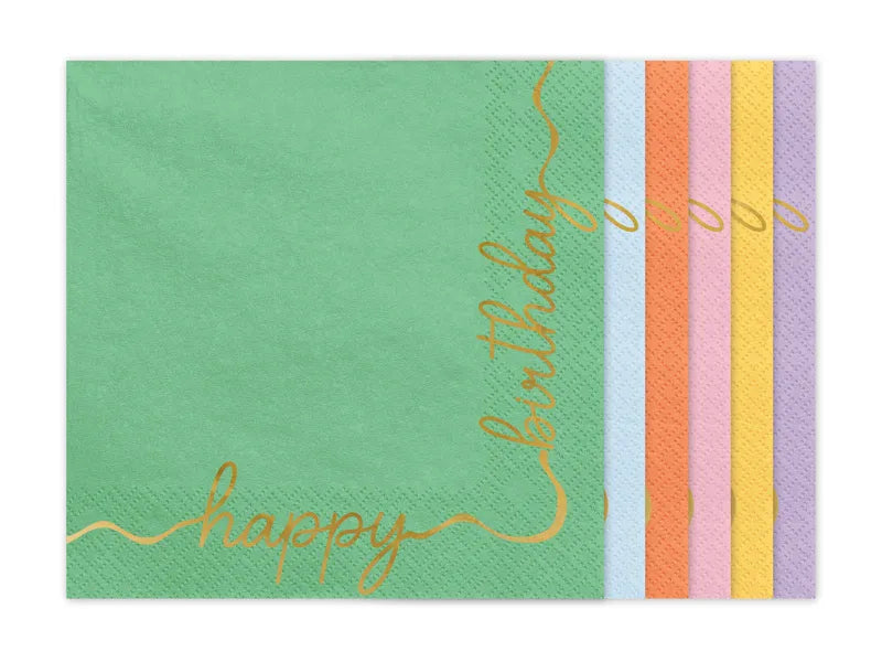 Pink Happy Birthday Napkins