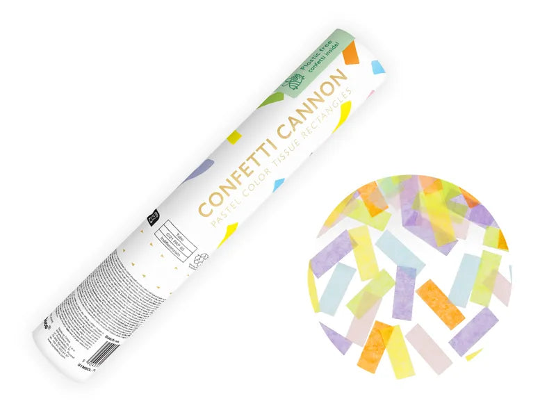 Canhão Confettis Coloridos Pastel 20 cm
