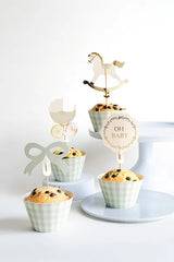 Set of cupcake shapes and decorations