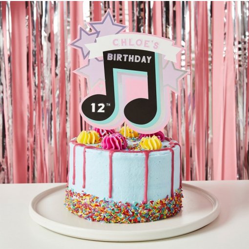 Customizable Musical Note Let's Dance Party Cake Topper