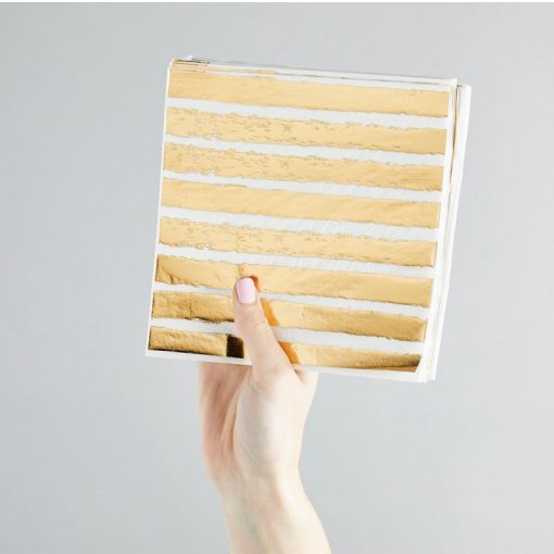 Guardanapos Riscas Dourado Foil