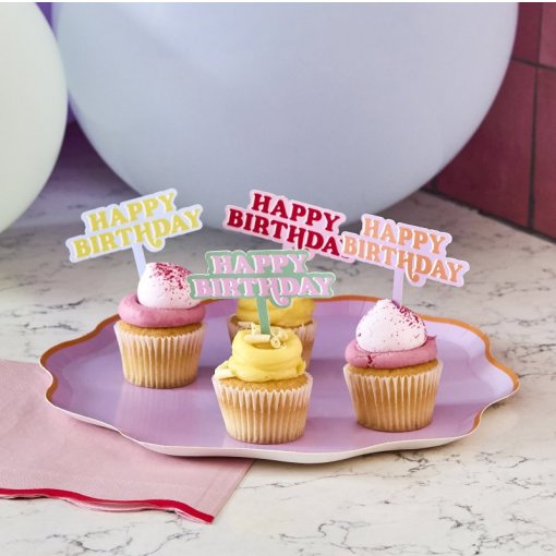 Topos de Cupcake Happy Bityhday Coloridos