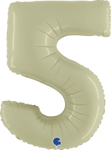 Olive Green Number Foil Balloon