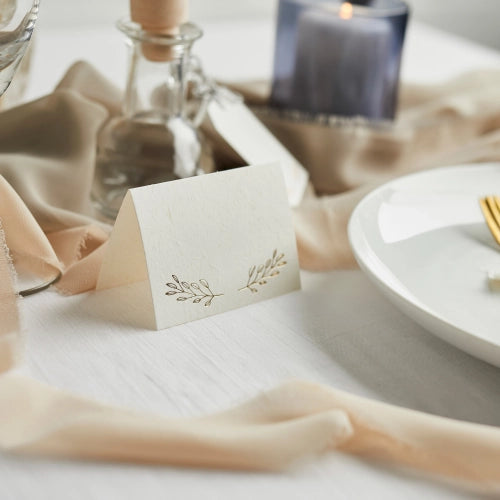 Gold leaves place markers