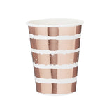 Copos Riscas Rose Gold Foil