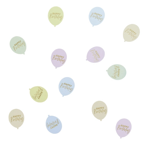 Confettis Happy Birthday Pastel