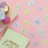 Confettis Happy Birthday Pastel