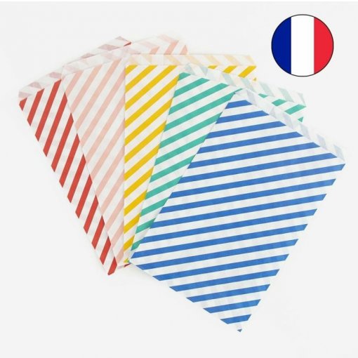 Colorful Striped Paper Bags Mix