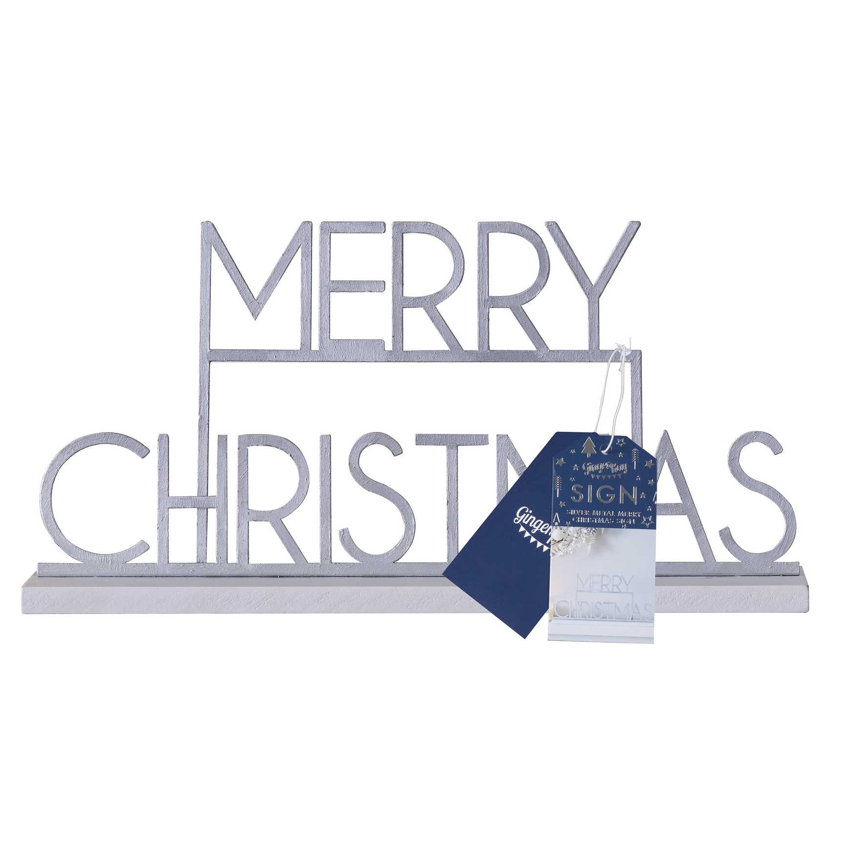 Merry Christmas in Silver Metal