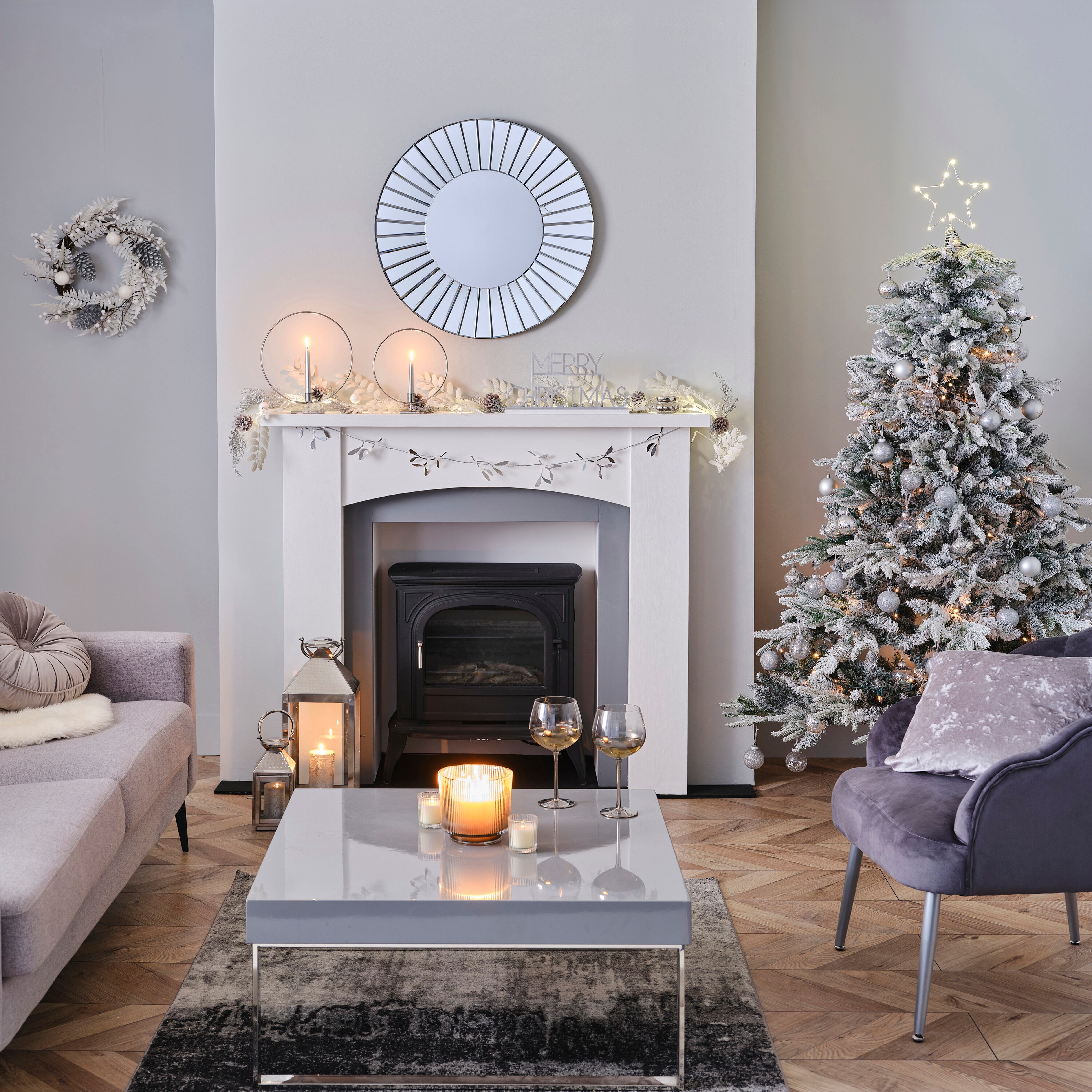 Merry Christmas in Silver Metal